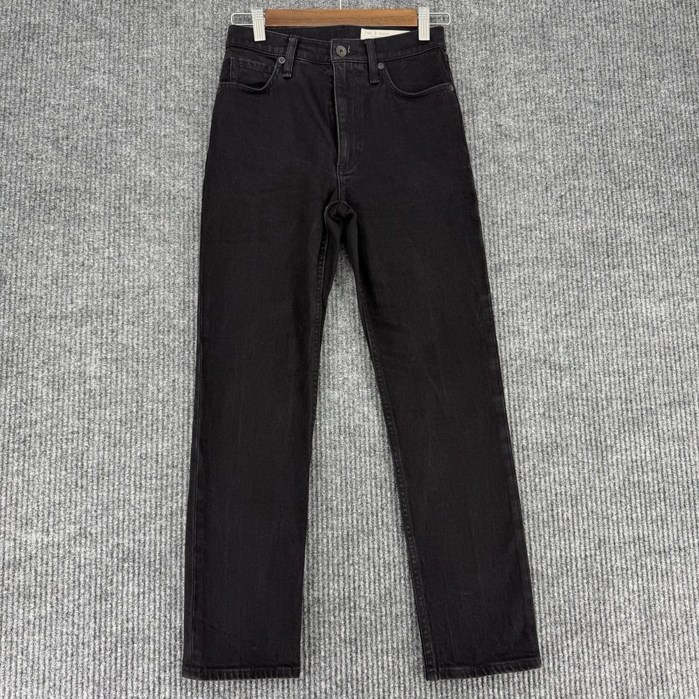 rag & bone women's Wren high rise slim straight‎ jeans size 24 black ankle